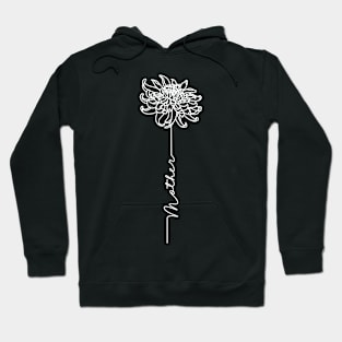 Mothers Day Chrysanthemum Flower - Mother Simple Line Art Hoodie